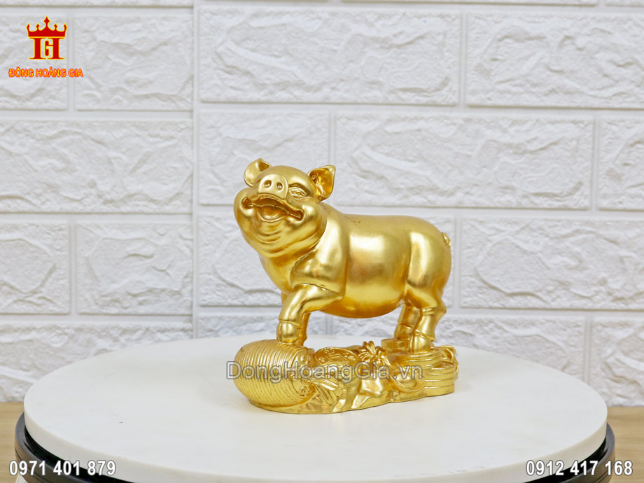Tượng Lợn mạ vàng 24k - Quà tặng ý nghĩa cho sếp tuổi Hợi, Mão, Mùi